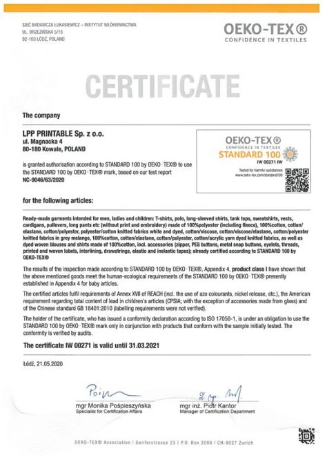 oeko tex standard lppp ang e oeko tex standard lppp ang e